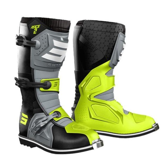 STIVALI RACE 2 BLACK GREY NEON YELLOW
