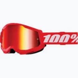 MASCHERA 100% STRATA 2 JUNIOR RED - LENTE A SPECCHIO ROSSA