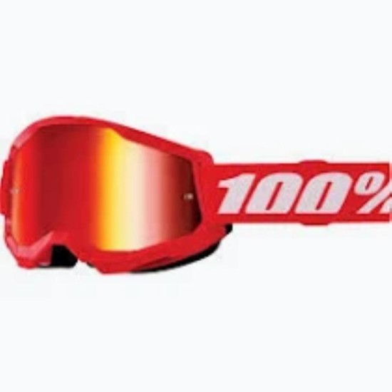 MASCHERA 100% STRATA 2 JUNIOR RED - LENTE A SPECCHIO ROSSA