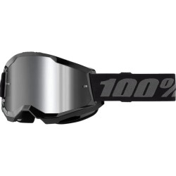 MASCHERA 100% STRATA 2 JUNIOR BLACK - LENTE A SPECCHIO ARGENTO